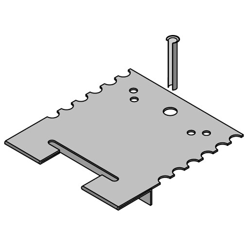 Randbekistings spijkerplaat+hulsnagel SV 95x95x3